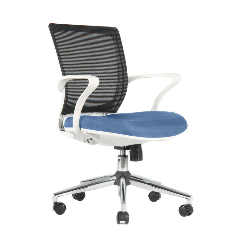 Silla TURIN Basic Marco blanco Base cromada Tela
